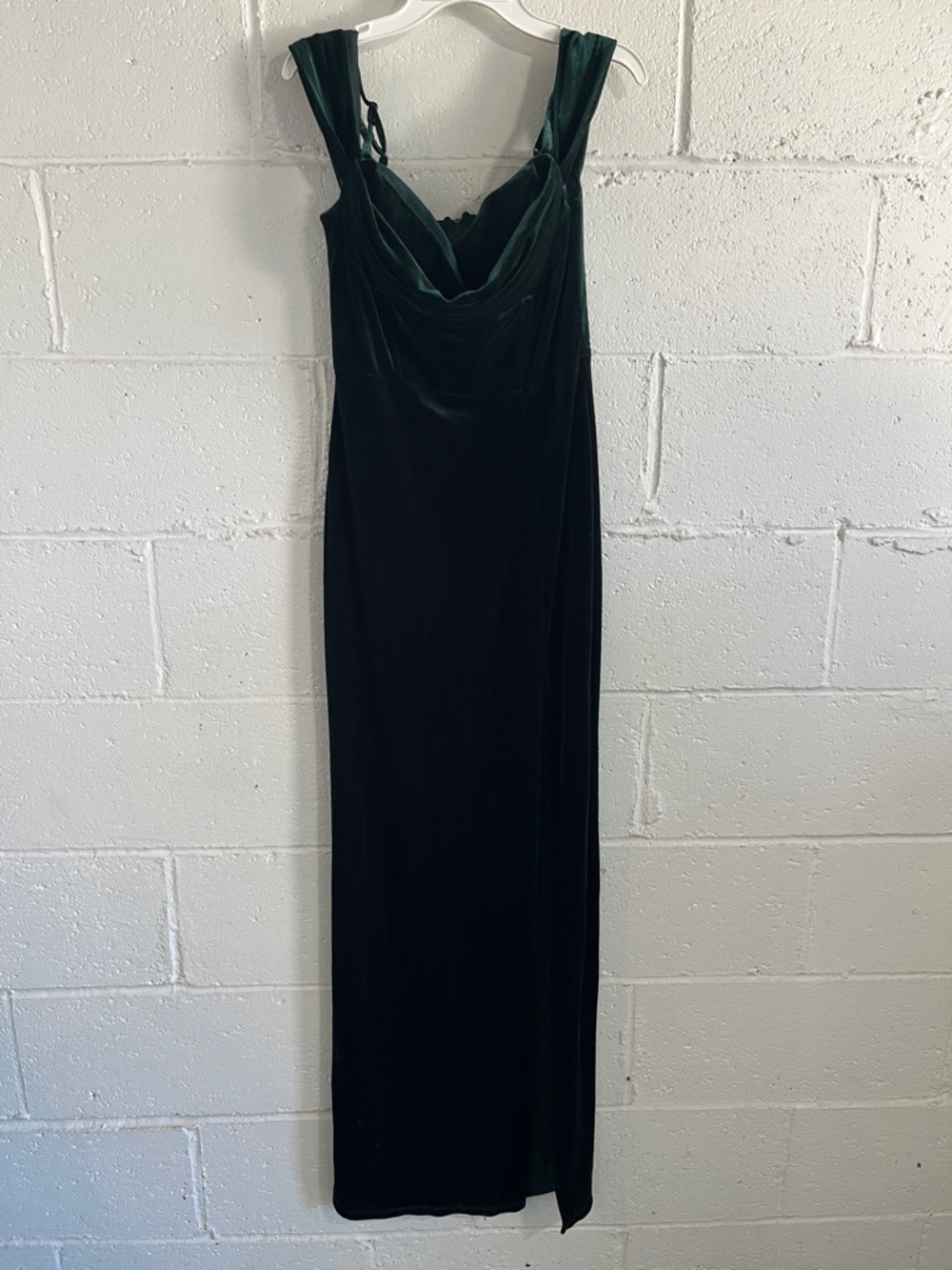 B.Smart Dark Green Velvet Formal Dress- Medium